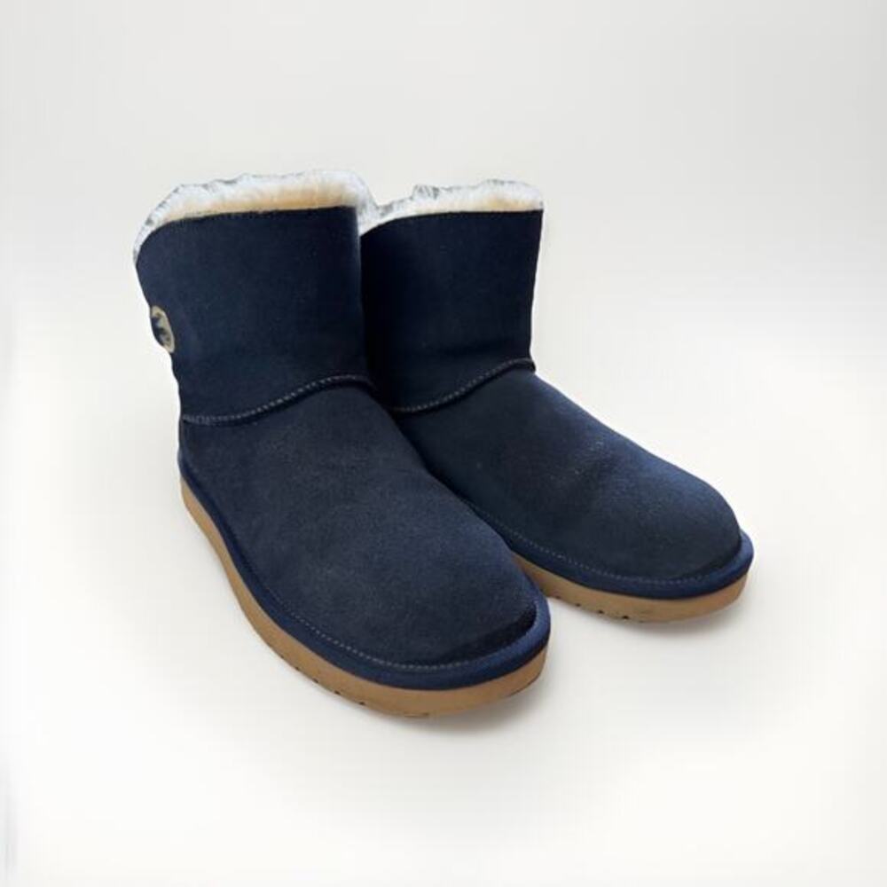 Koolaburra By Ugg Sz 7 Remley Mini Blue‎ Suede Boots Cozy Winter Ankle